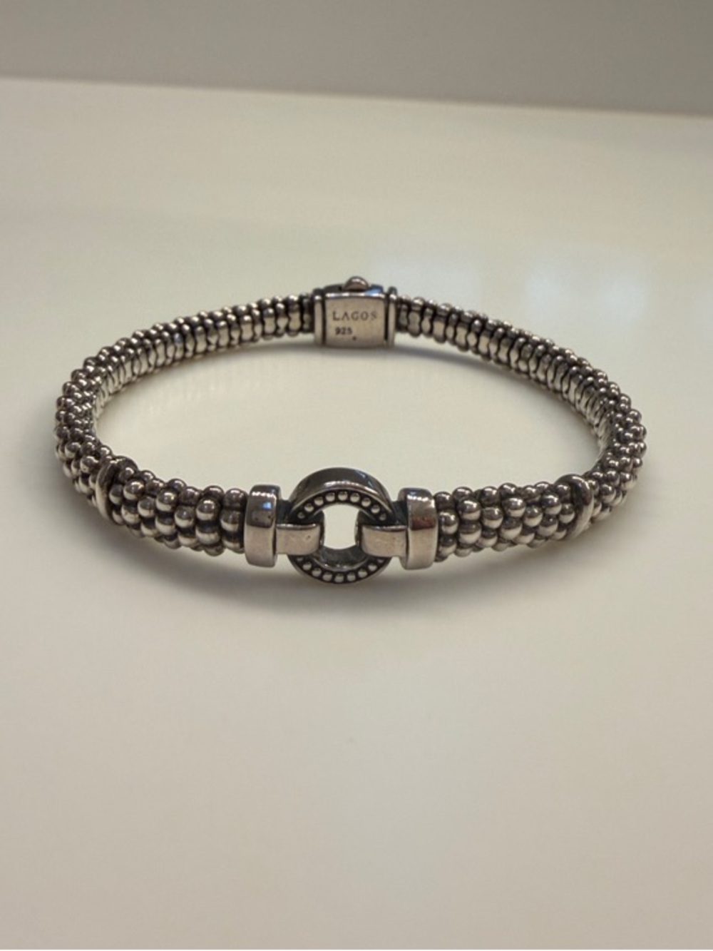LAGOS Silver Beaded Toggle Bracelet